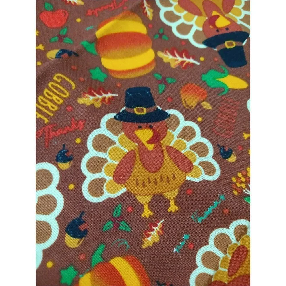 Cotton Reusable Turkey Gooble Google Napkins 16